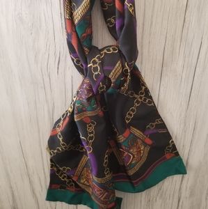 Equestrian Style Black TealRayon double layered Horse Saddle 60" Rectangle Scarf